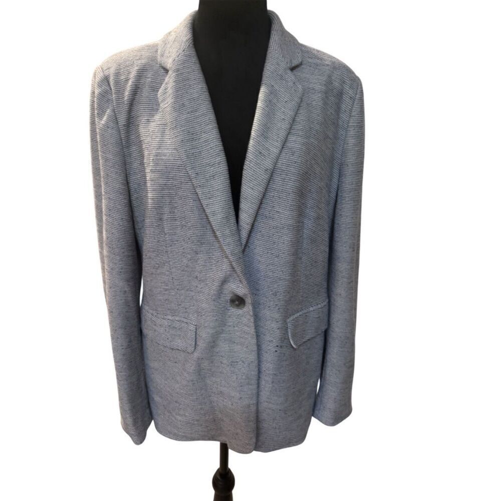 NWOT LOFT Women's Gray Blazer Size 14 One-Button Notched Lapel